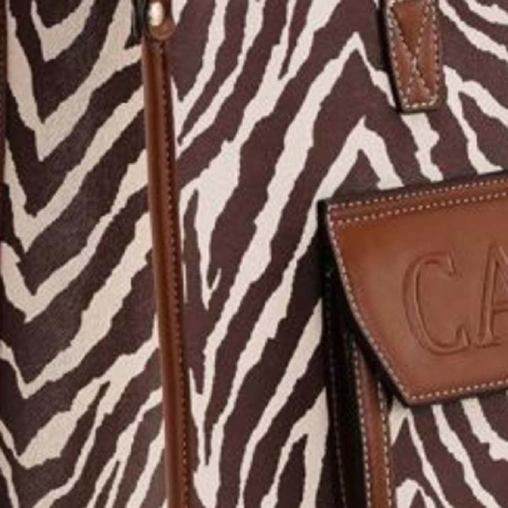 NWT Brown Zebra Print Women's Bag Set - Picture 7 of 8